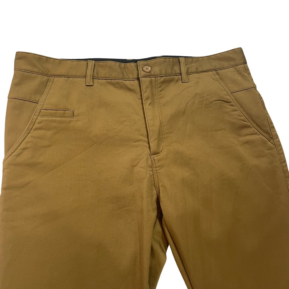 Jump Start Mens Fleece Lined Chino Pants Stretch 38x31 (Fit 37x30) Caramel